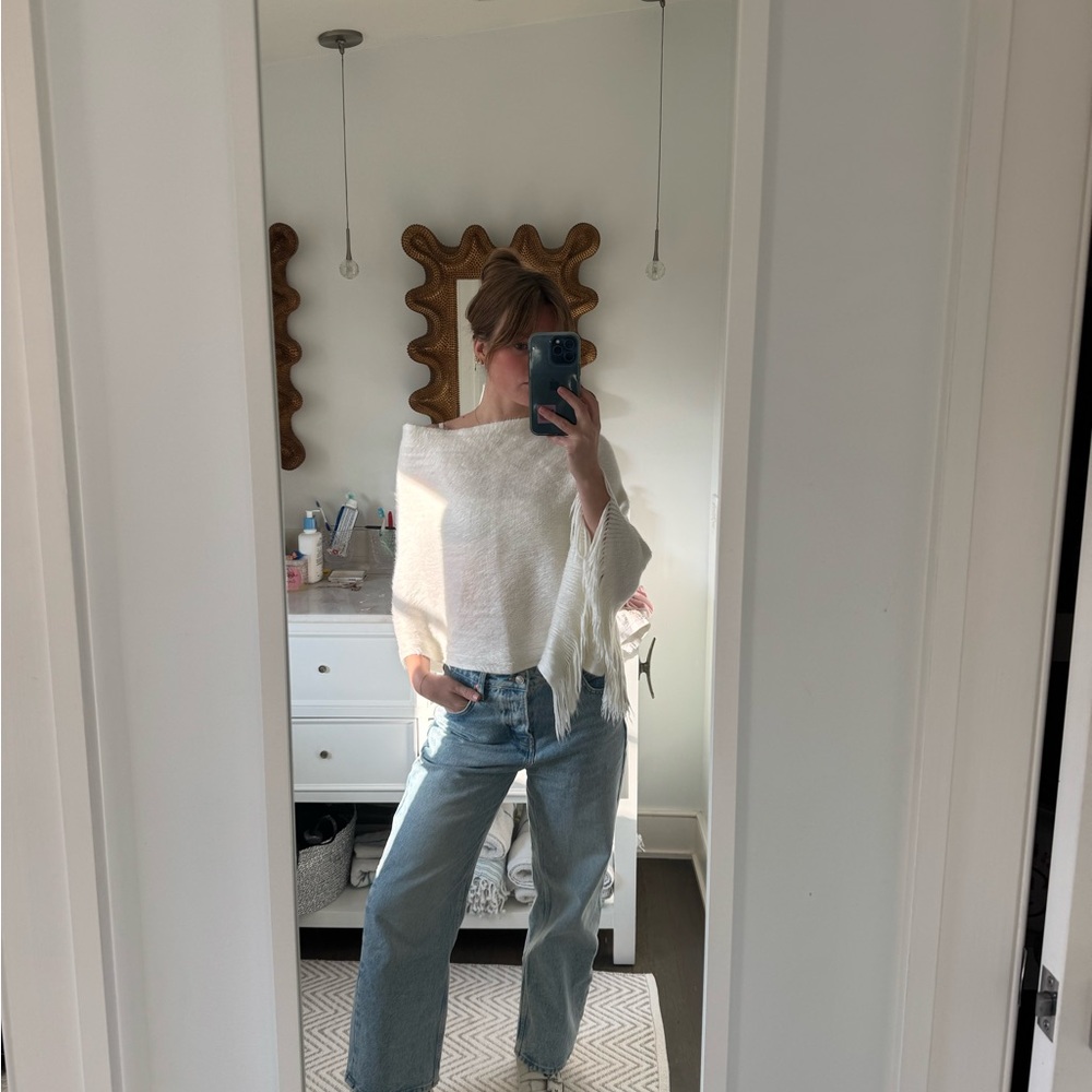 Fringe poncho top